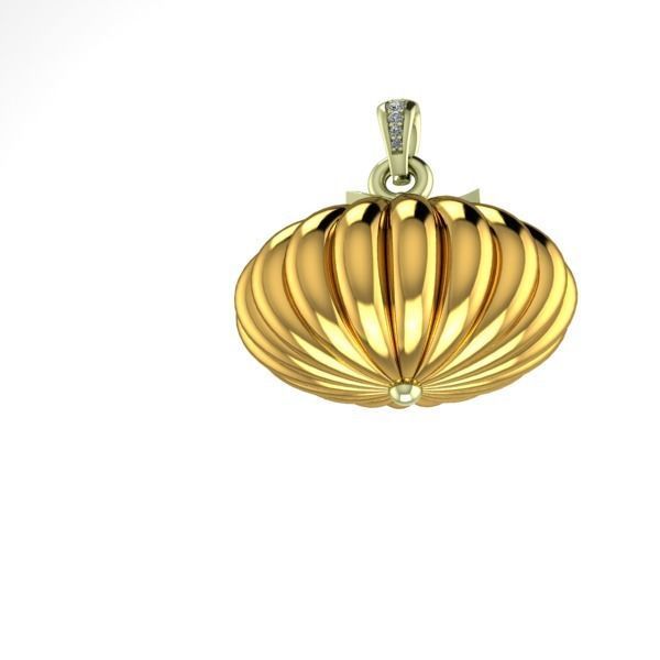 Halloween Pumpkin Necklace Pendant Jewelry Charm Horror Gifts 3D print model_2