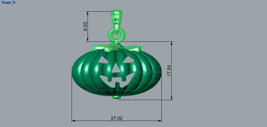 Halloween Pumpkin Necklace Pendant Jewelry Charm Horror Gifts 3D print model_1