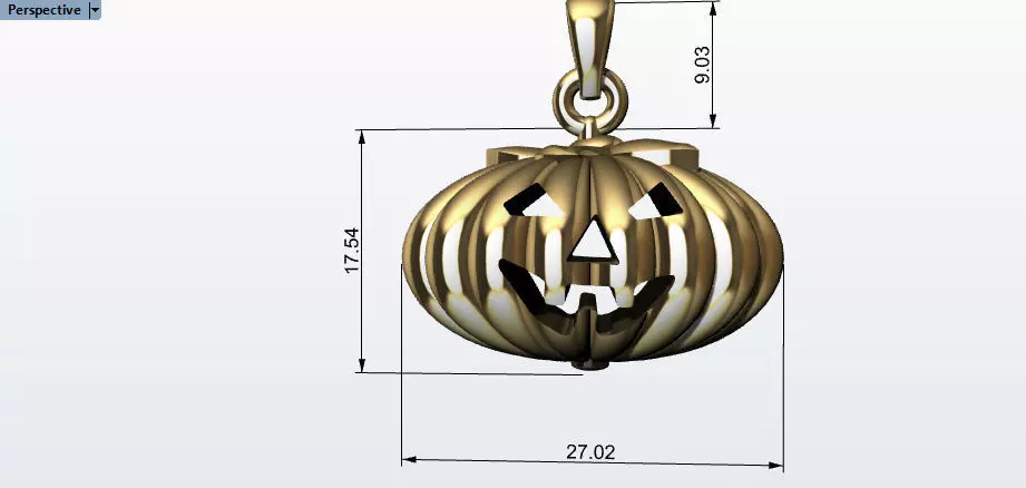 Halloween Pumpkin Necklace Pendant Jewelry Charm Horror Gifts 3D print model_0