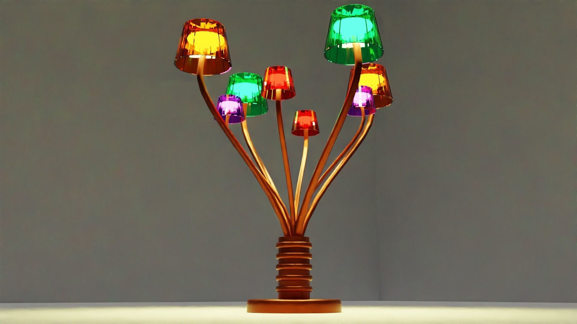 Ornamental Organic Standing Lamp 3D model_2