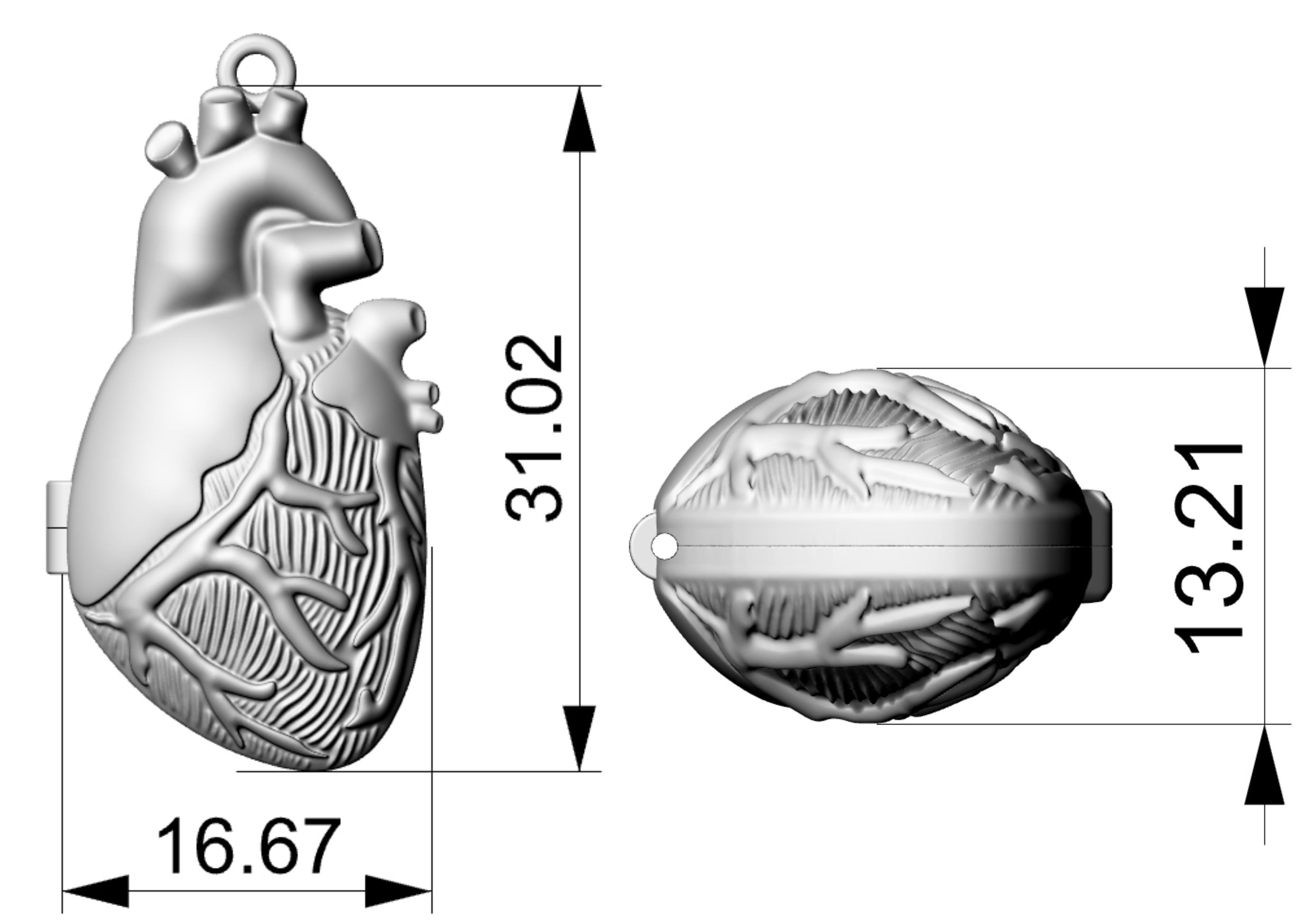 Heart Reliquary - Photo Holder - Relicario 3D print model_7