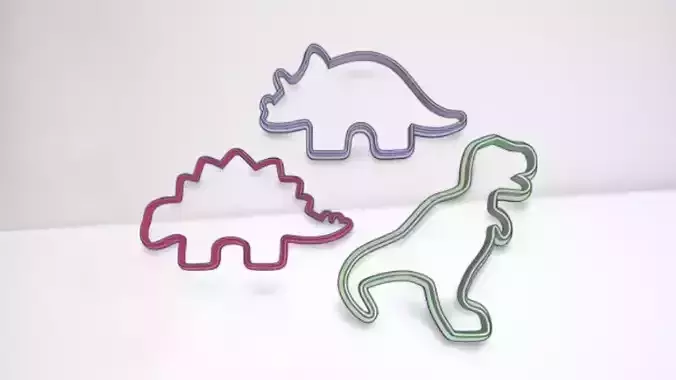 SET X 3 CORTANTES DINOSAURIO DINO COOKIES JURASICC 3D print model