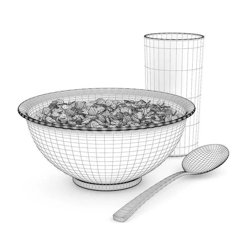Musli in Bowl 3D model_0