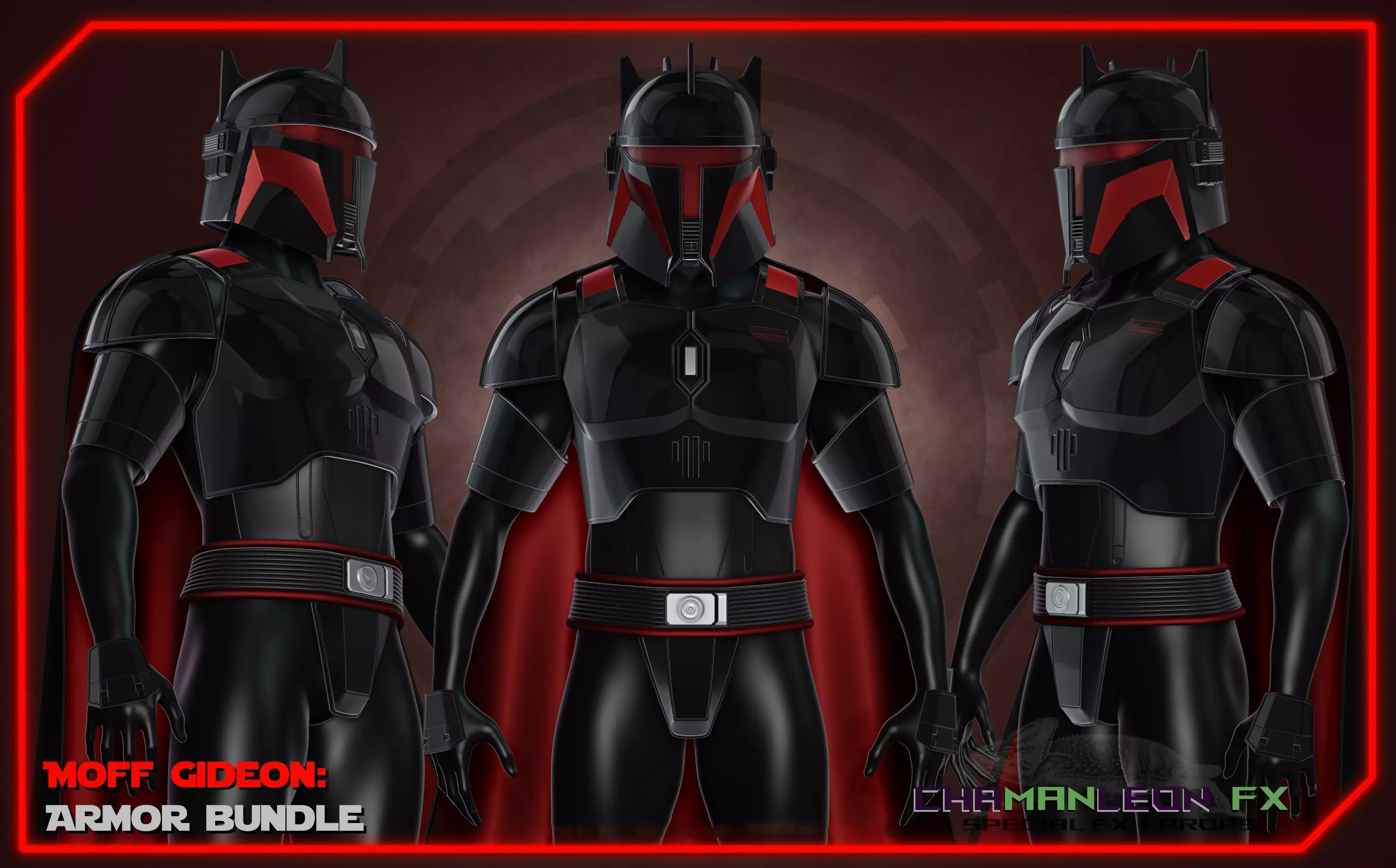 Moff Gideon Beskar Armor Bundle Mandalorian Cosplay 3D print model_0