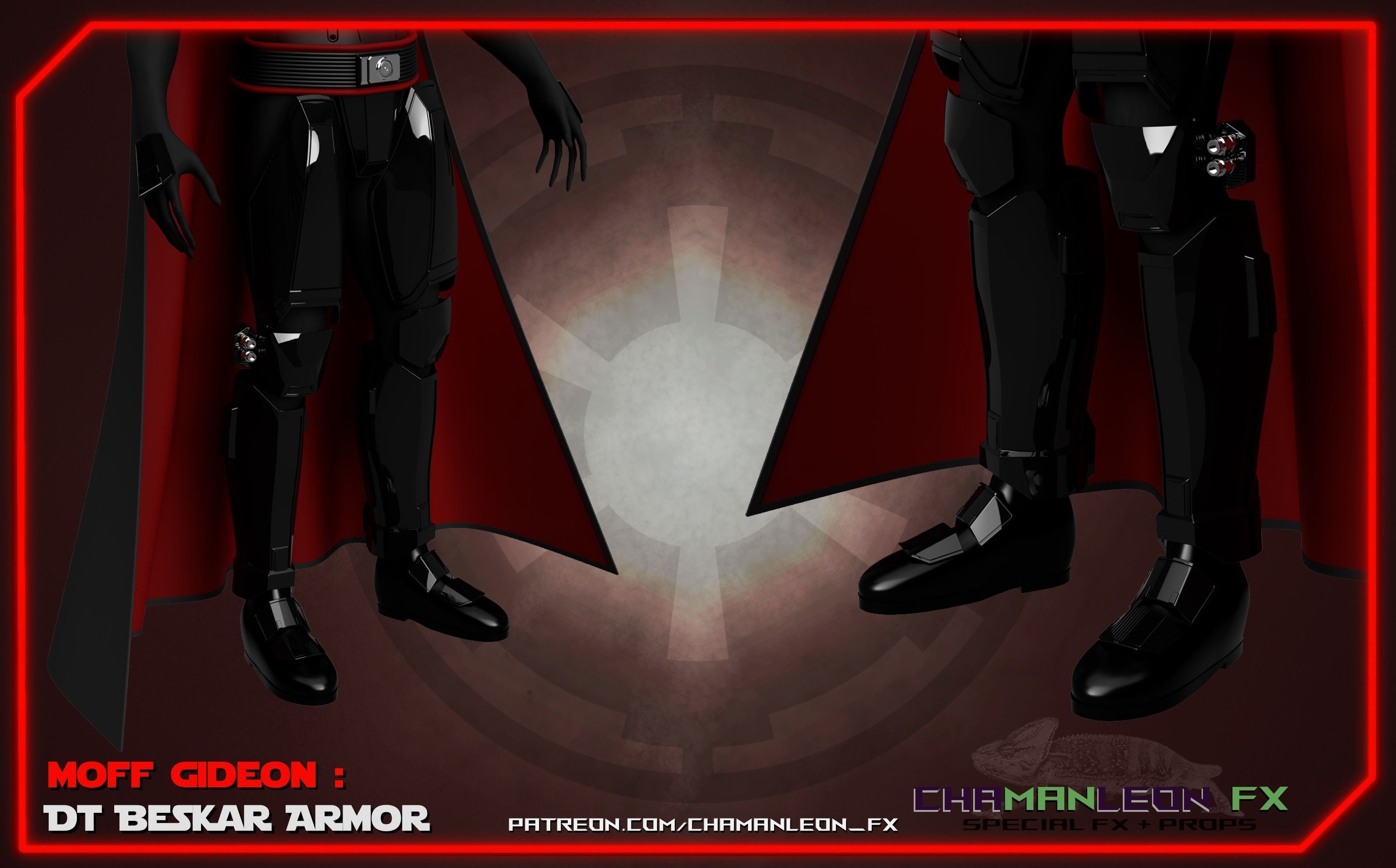 Moff Gideon Beskar Armor Bundle Mandalorian Cosplay 3D print model_5