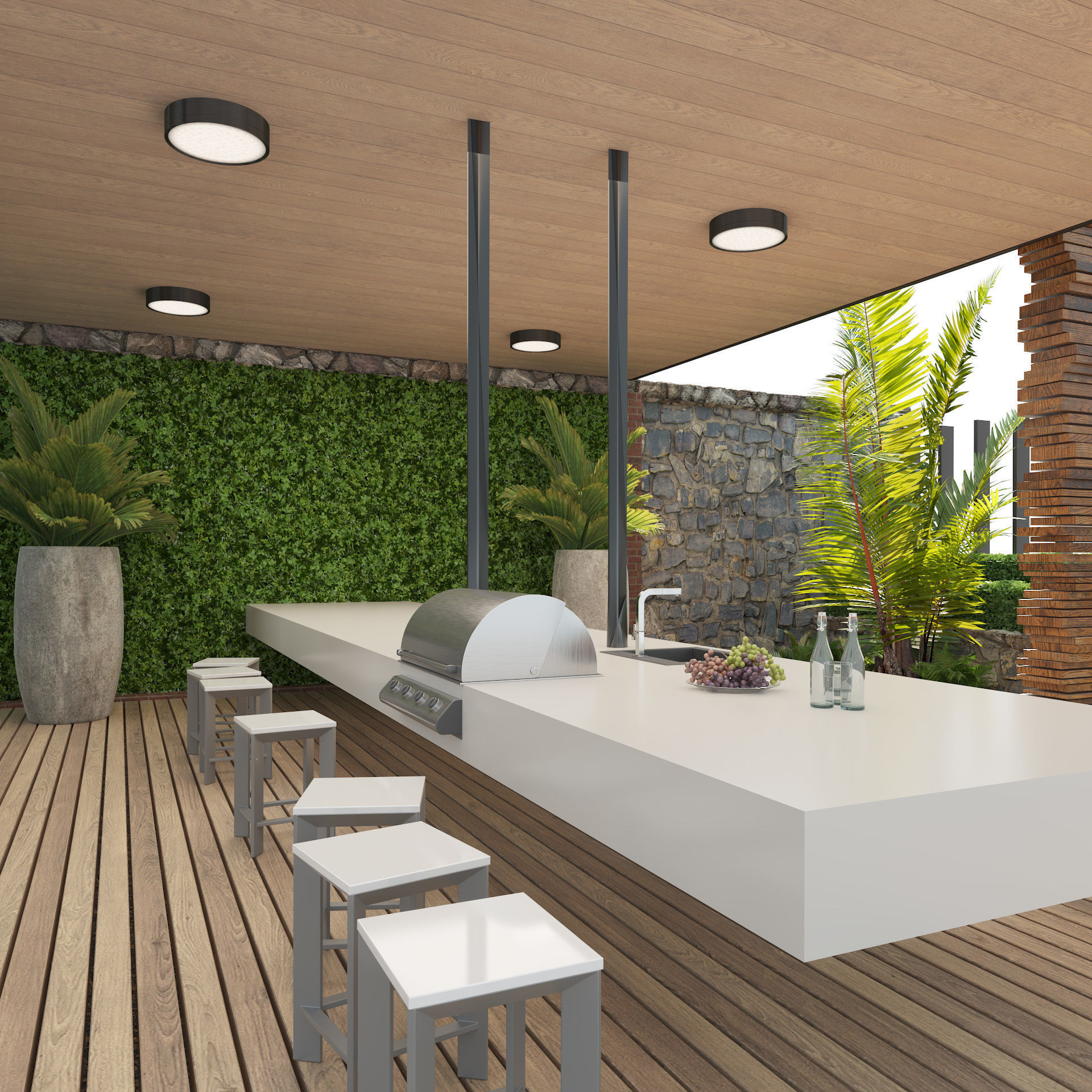 Rooftop garden 3d model Low-poly 3D model_5