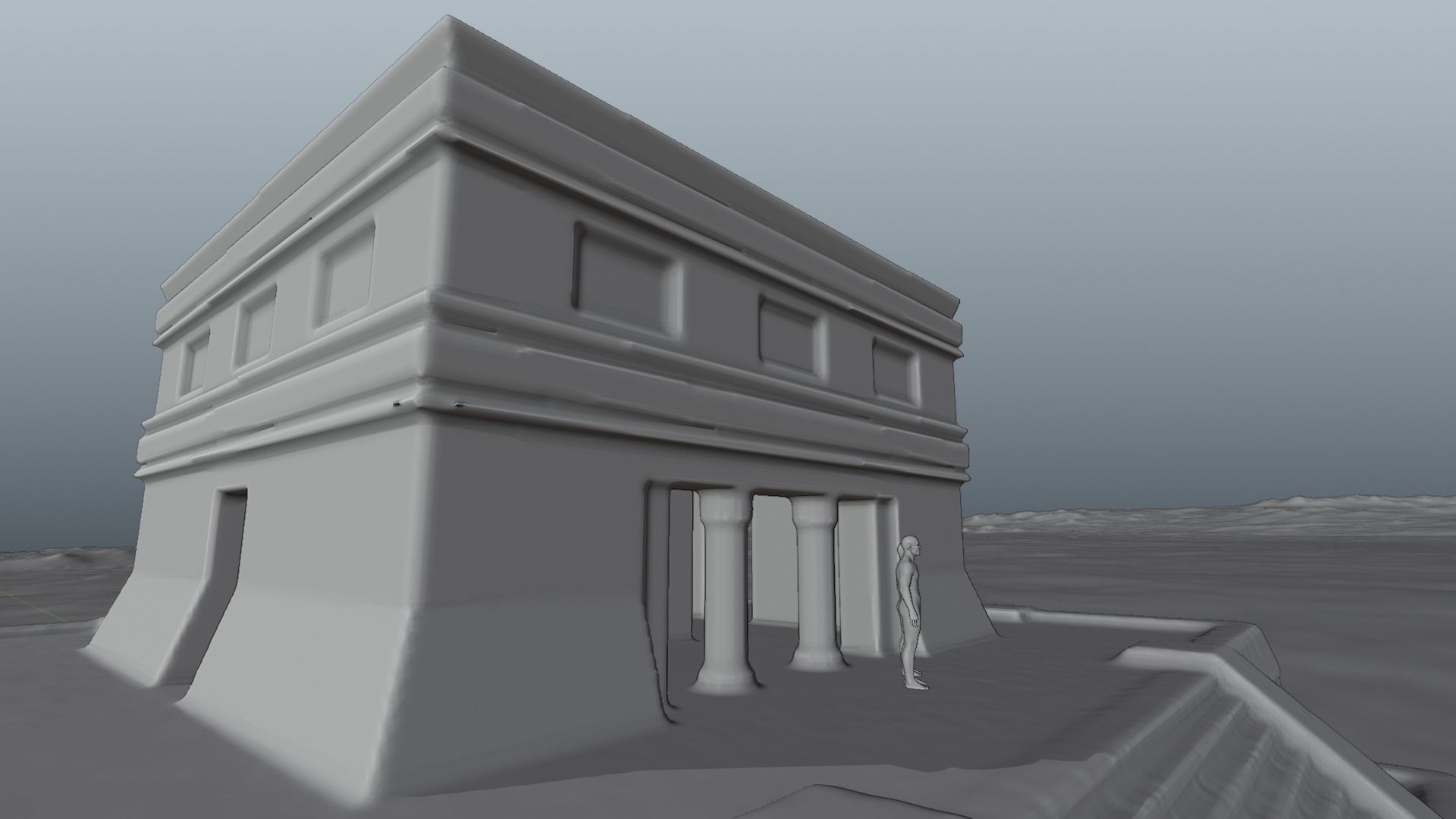 Chichen Itza Rebuilt Landscape and 3D Printable 3D model_46