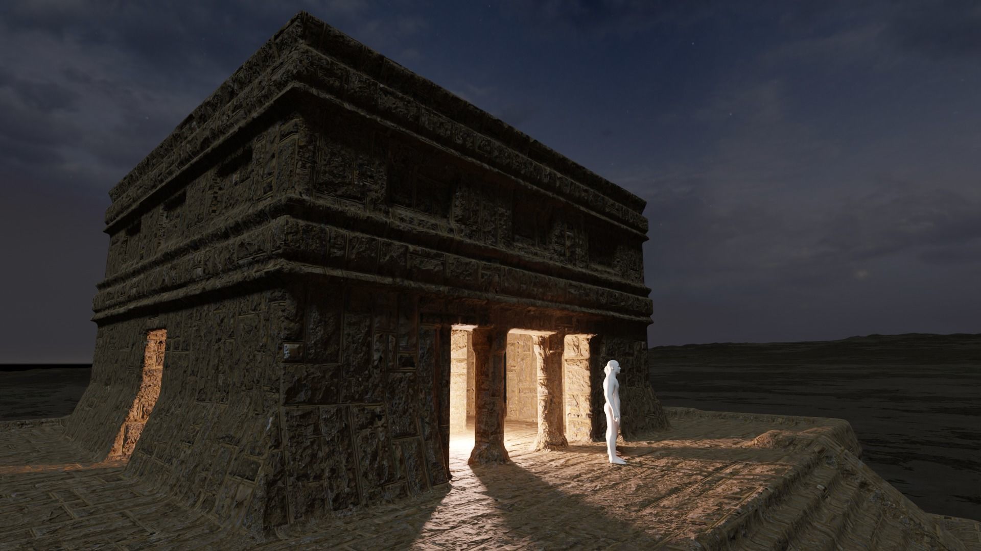 Chichen Itza Rebuilt Landscape and 3D Printable 3D model_44