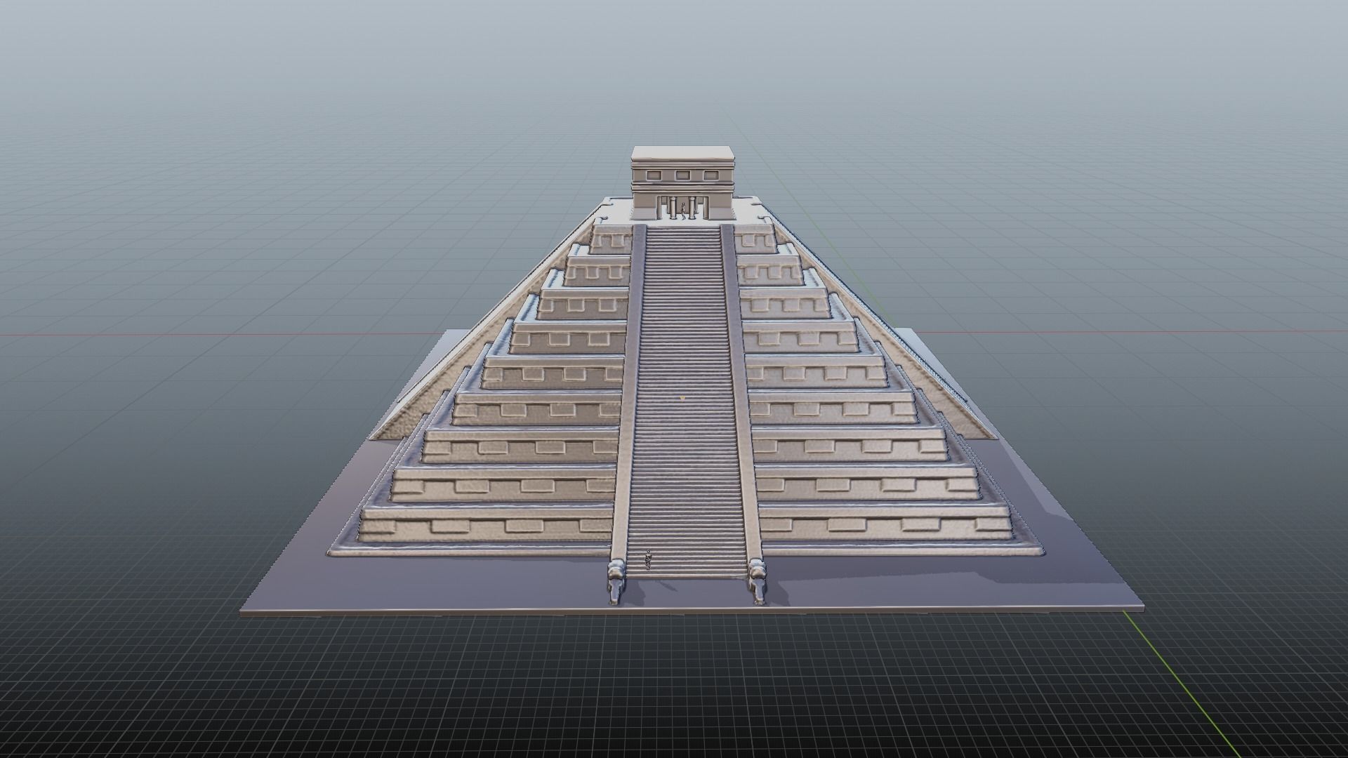 Chichen Itza Rebuilt Landscape and 3D Printable 3D model_4