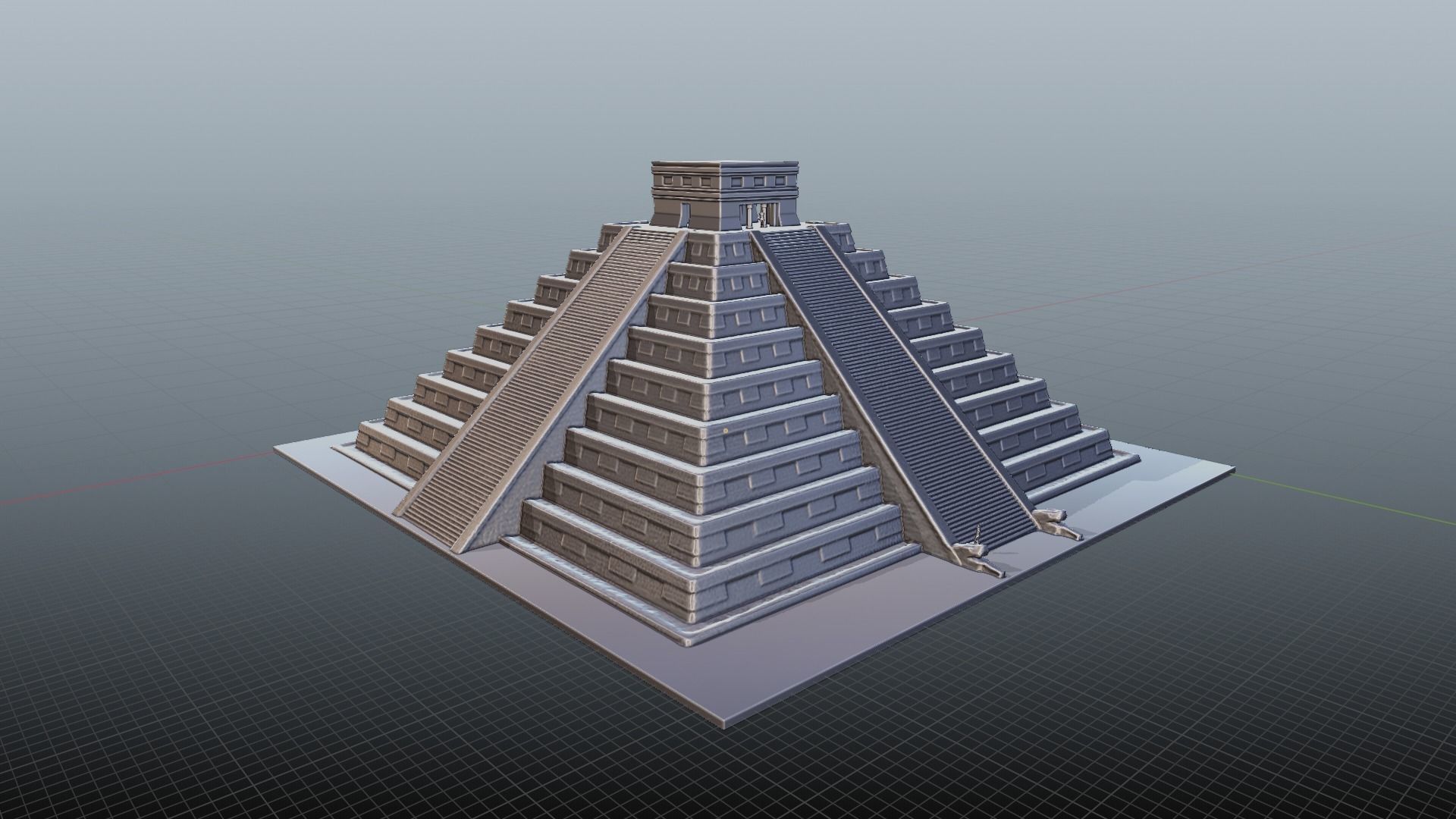 Chichen Itza Rebuilt Landscape and 3D Printable 3D model_11