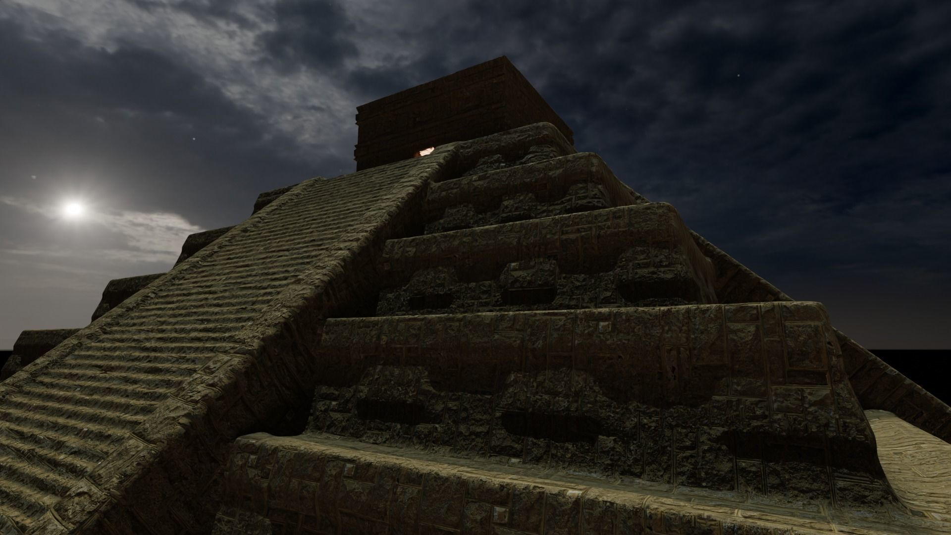 Chichen Itza Rebuilt Landscape and 3D Printable 3D model_34