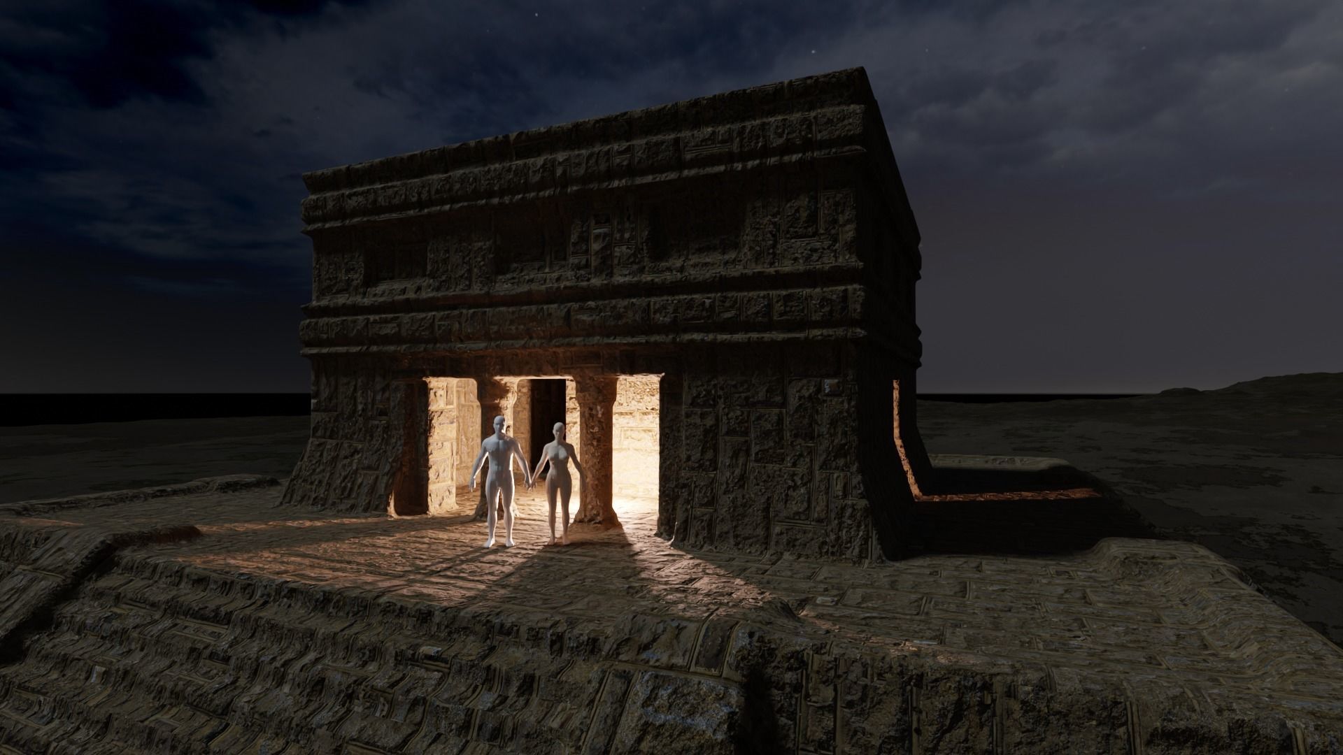 Chichen Itza Rebuilt Landscape and 3D Printable 3D model_1