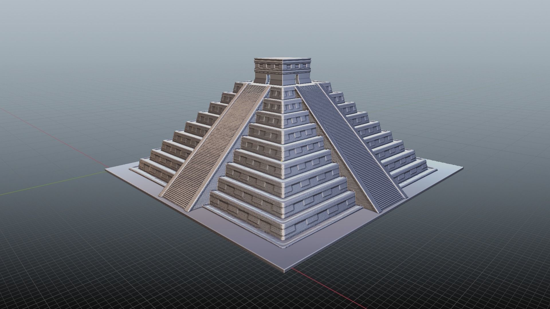 Chichen Itza Rebuilt Landscape and 3D Printable 3D model_9
