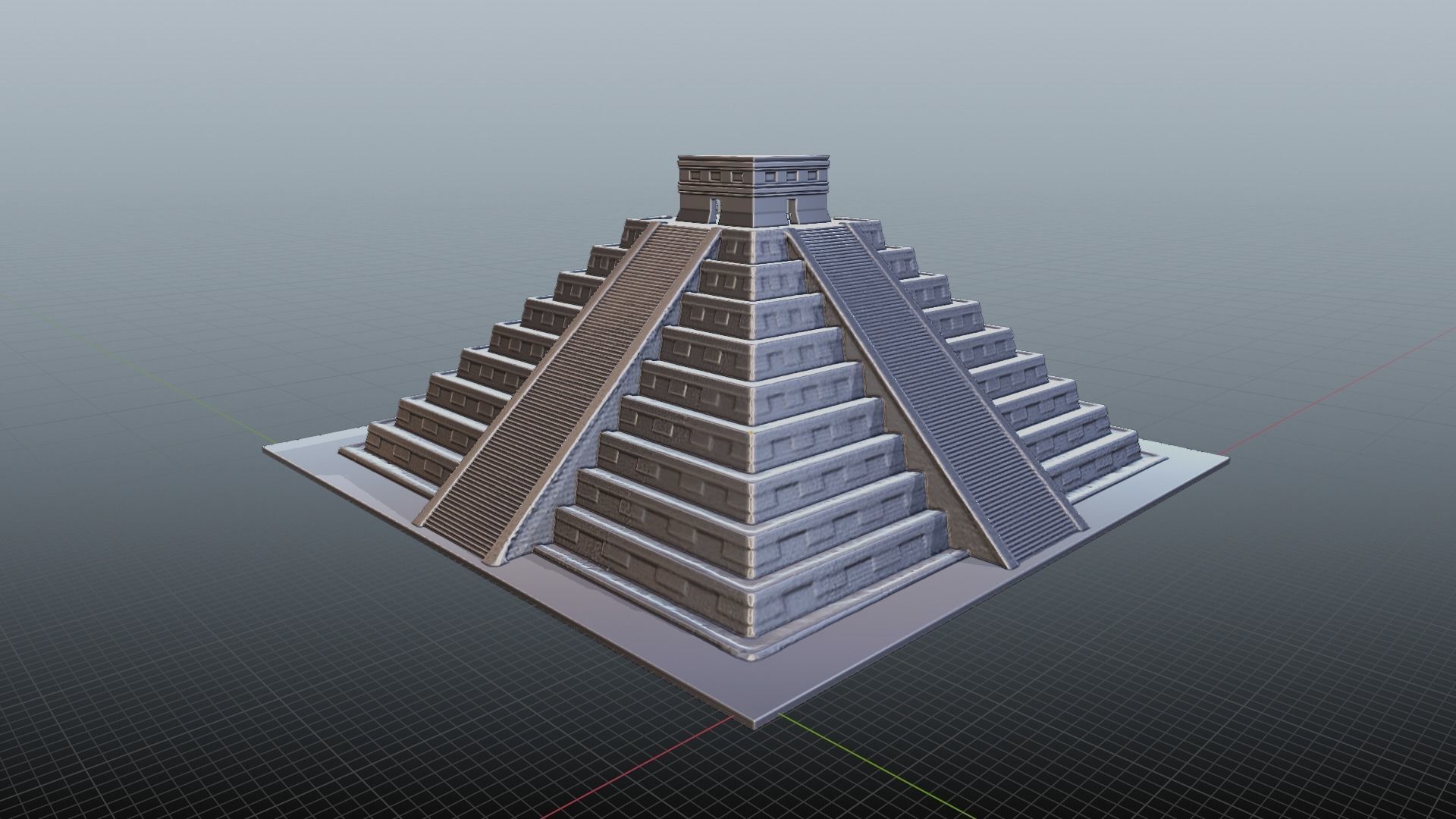 Chichen Itza Rebuilt Landscape and 3D Printable 3D model_7