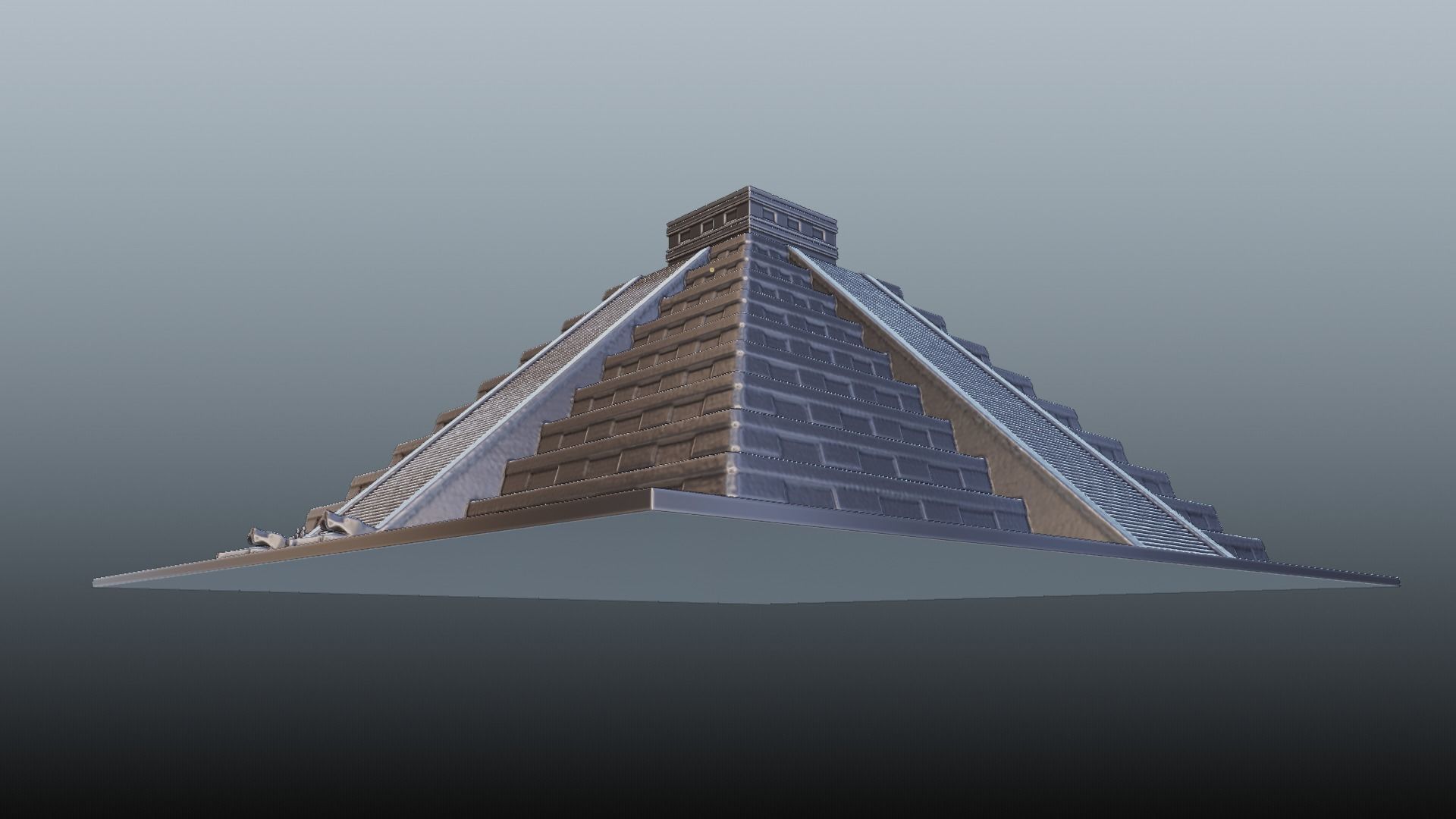 Chichen Itza Rebuilt Landscape and 3D Printable 3D model_29