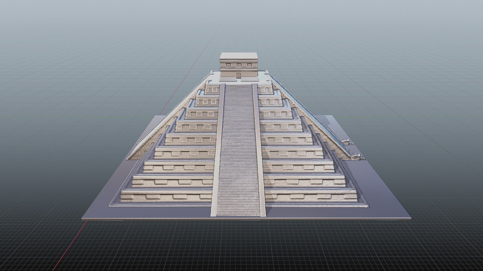 Chichen Itza Rebuilt Landscape and 3D Printable 3D model_10