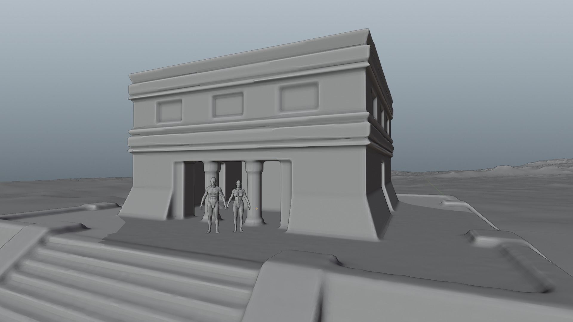 Chichen Itza Rebuilt Landscape and 3D Printable 3D model_42