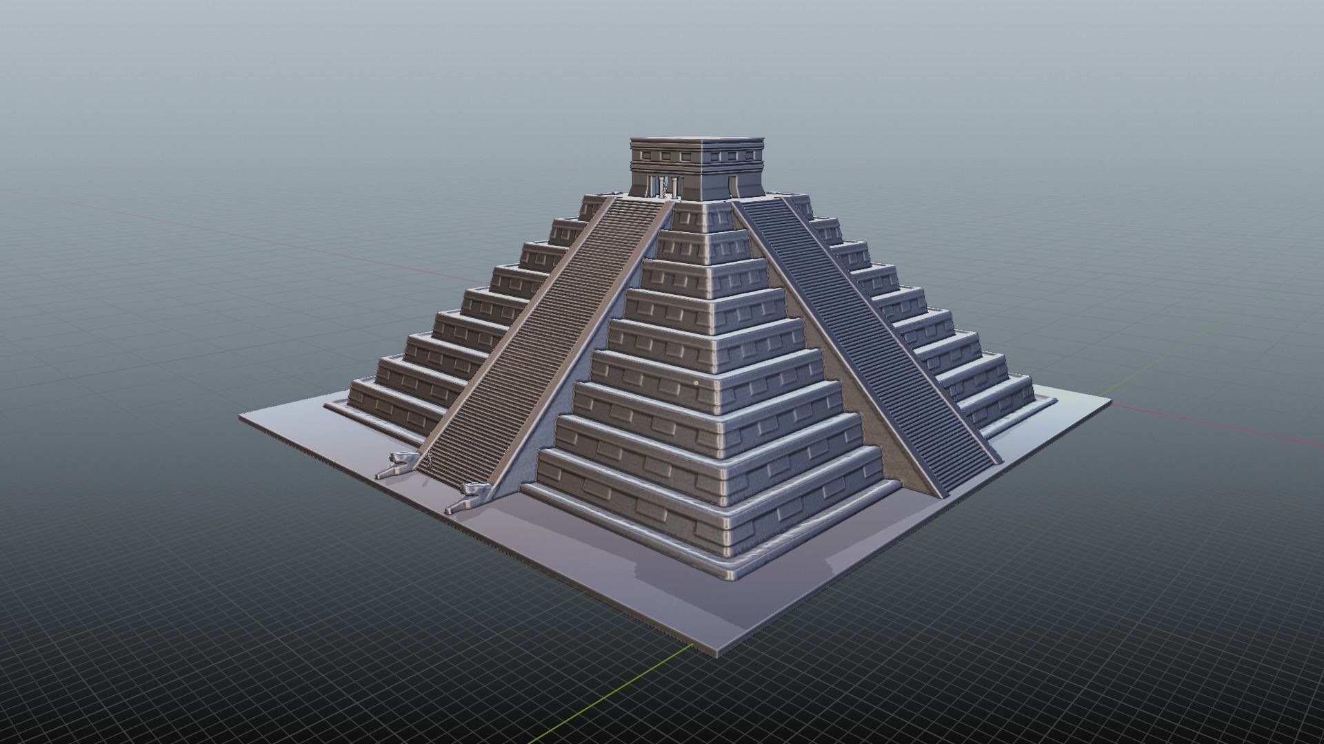 Chichen Itza Rebuilt Landscape and 3D Printable 3D model_5