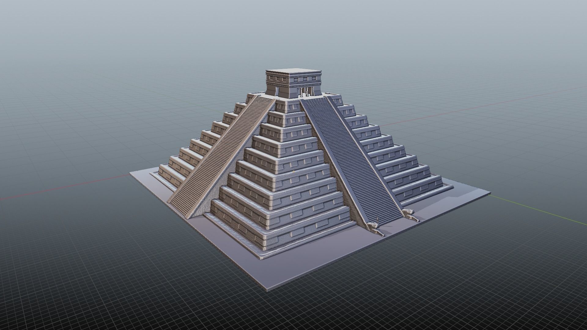 Chichen Itza Rebuilt Landscape and 3D Printable 3D model_3