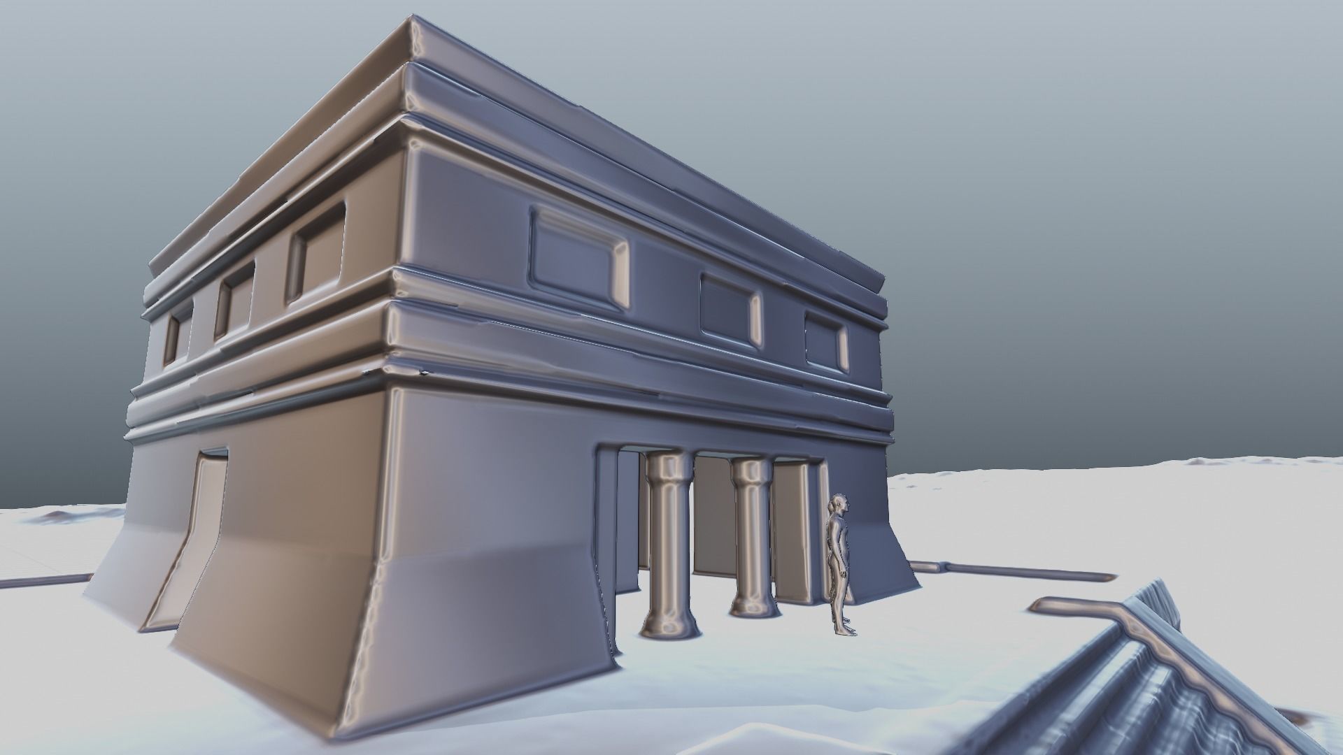 Chichen Itza Rebuilt Landscape and 3D Printable 3D model_45