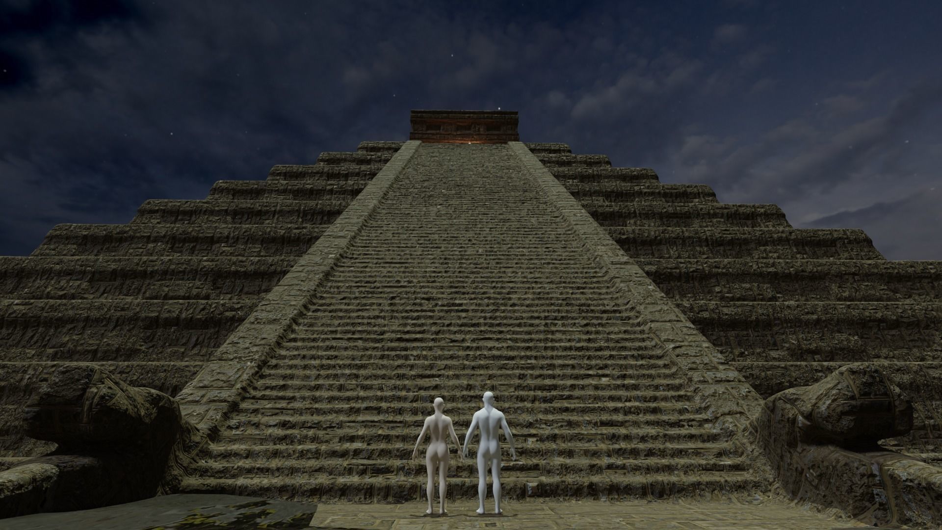Chichen Itza Rebuilt Landscape and 3D Printable 3D model_40