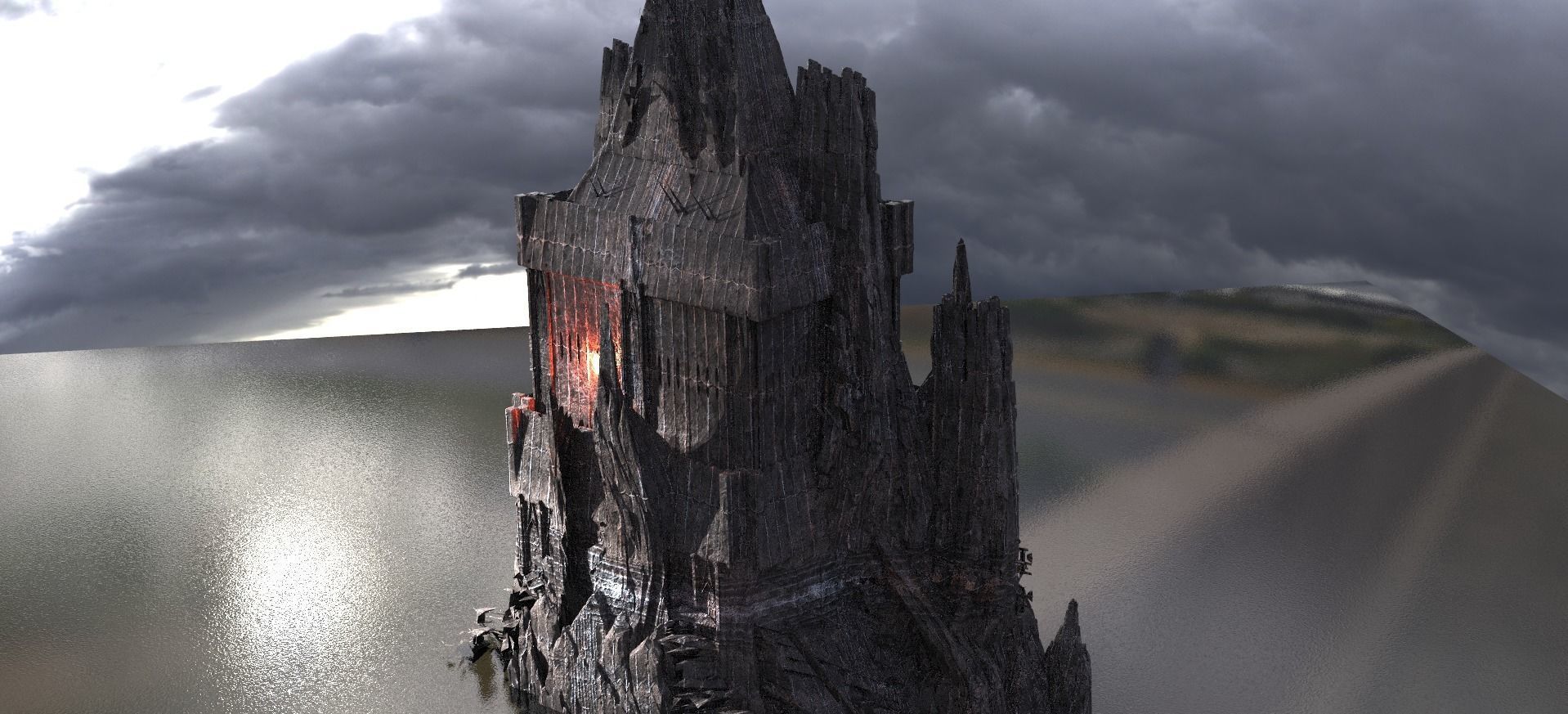 Ancient Stone dark Tower 1  3D model_1