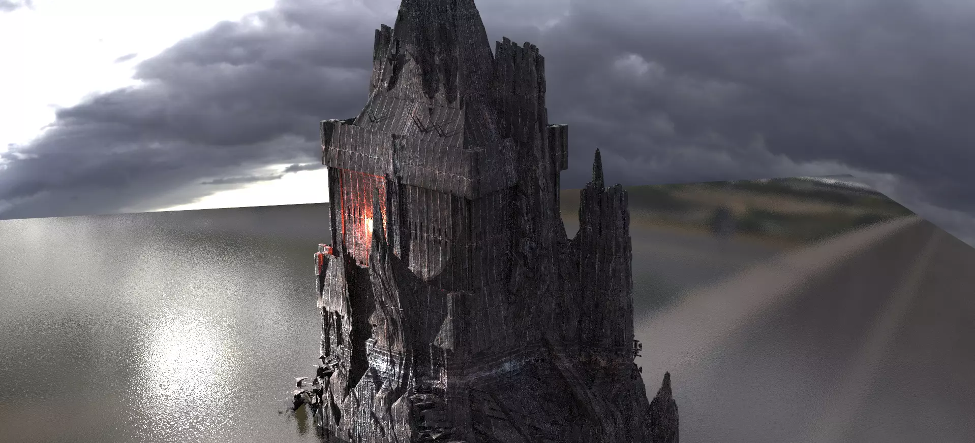 Ancient Stone dark Tower 1  3D model_0