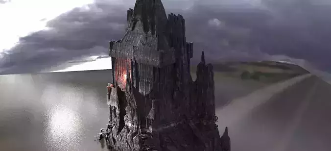 Ancient Stone dark Tower 1  3D model