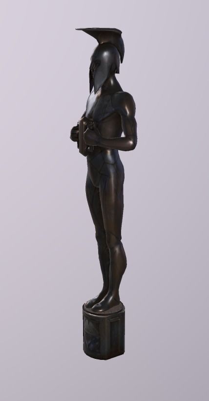 Metal Statue Low-poly 3D model_2