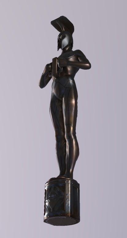 Metal Statue Low-poly 3D model_5