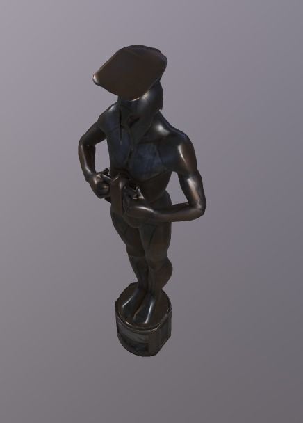 Metal Statue Low-poly 3D model_4