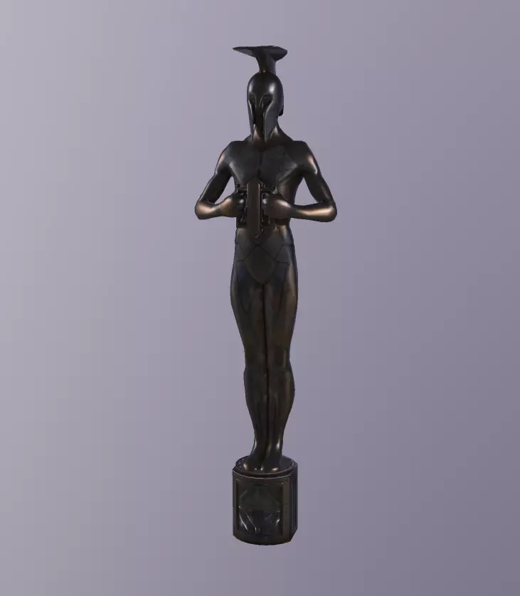 Metal Statue Low-poly 3D model_0