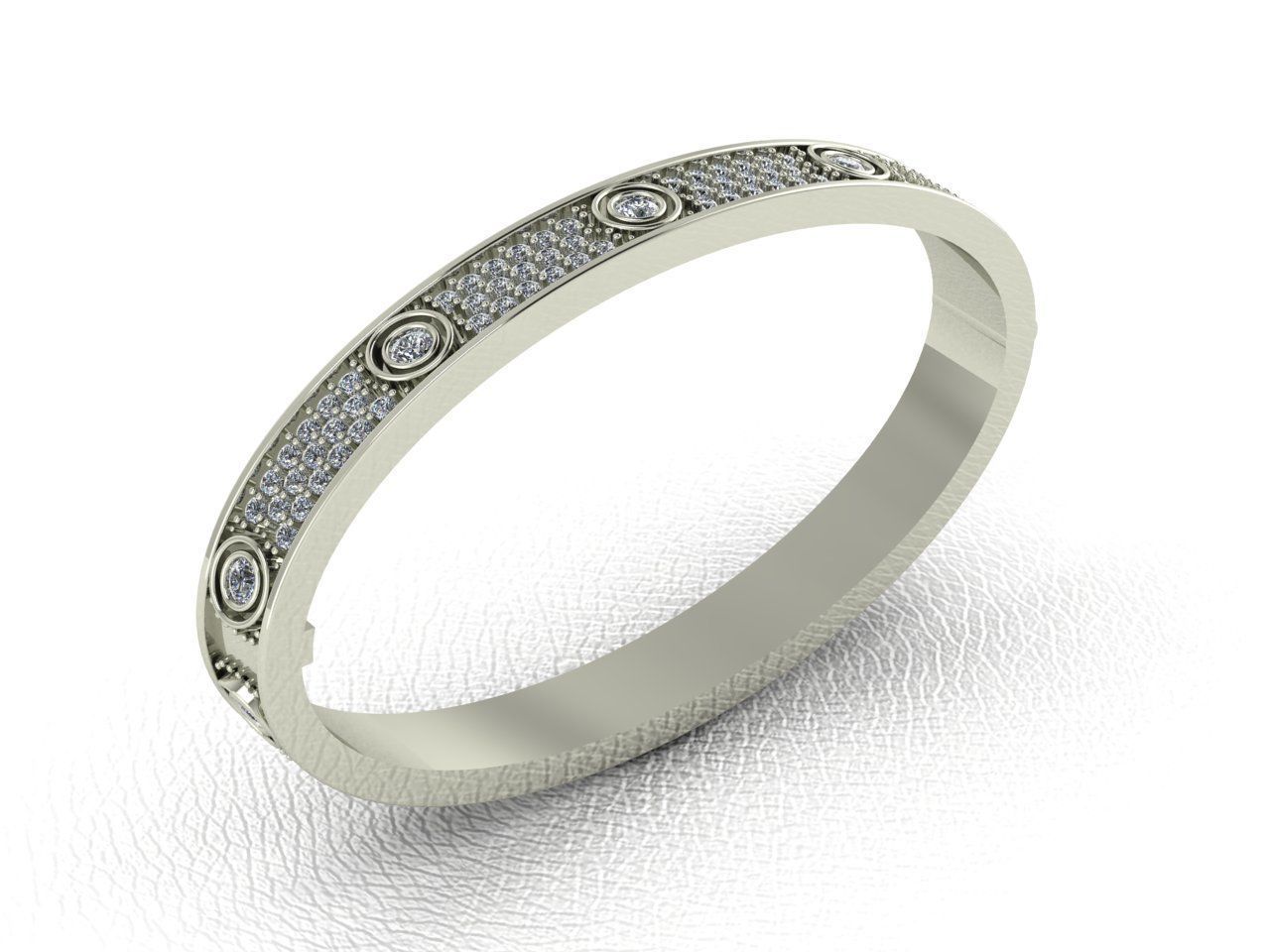 Cartier style bracelet 3D print model_1