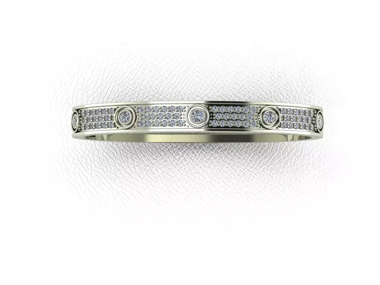 Cartier style bracelet 3D print model_0