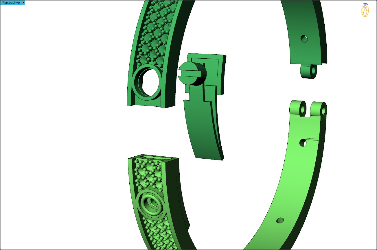 Cartier style bracelet 3D print model_7