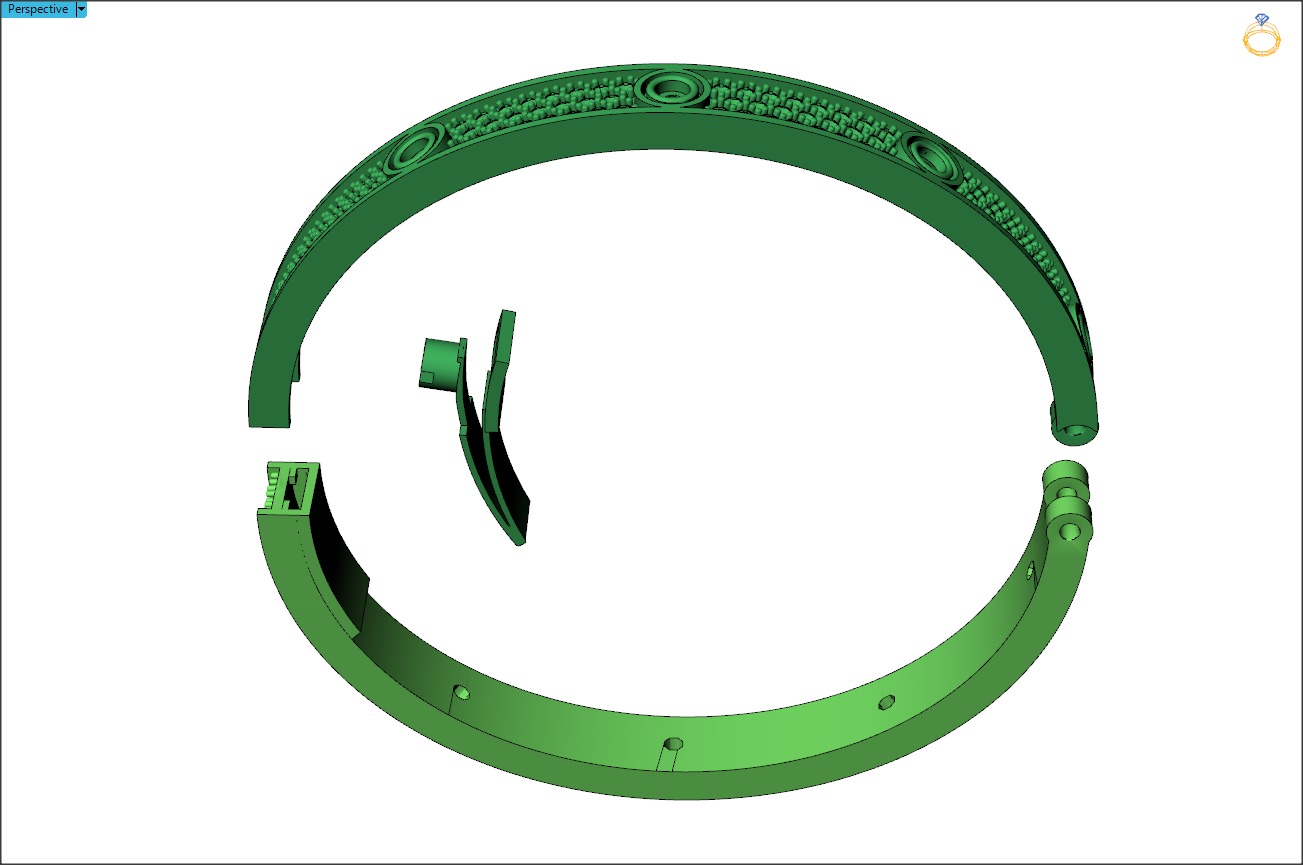 Cartier style bracelet 3D print model_5