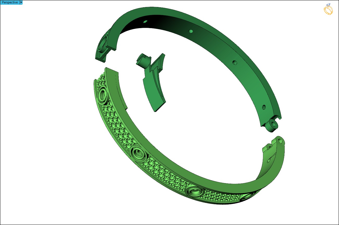 Cartier style bracelet 3D print model_6