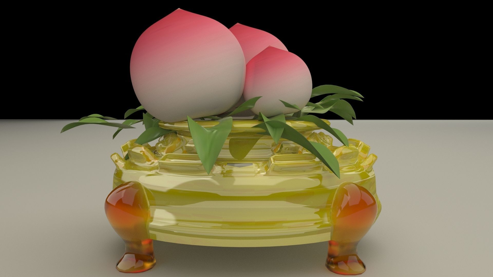 Chinese peach 3D model_8