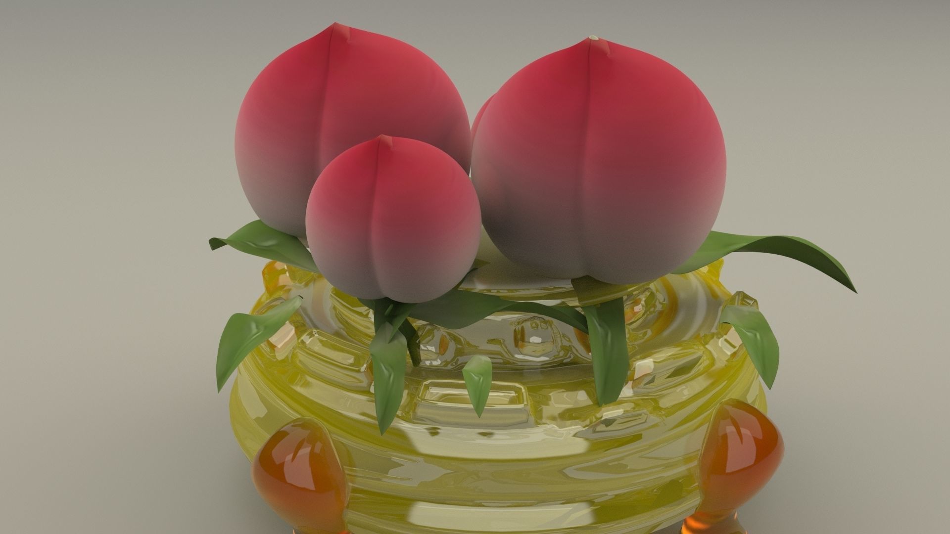 Chinese peach 3D model_1