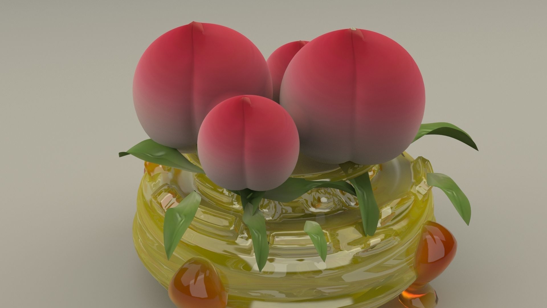 Chinese peach 3D model_9