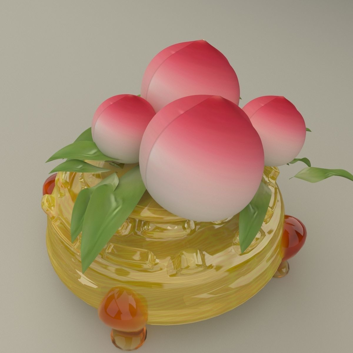 Chinese peach 3D model_4
