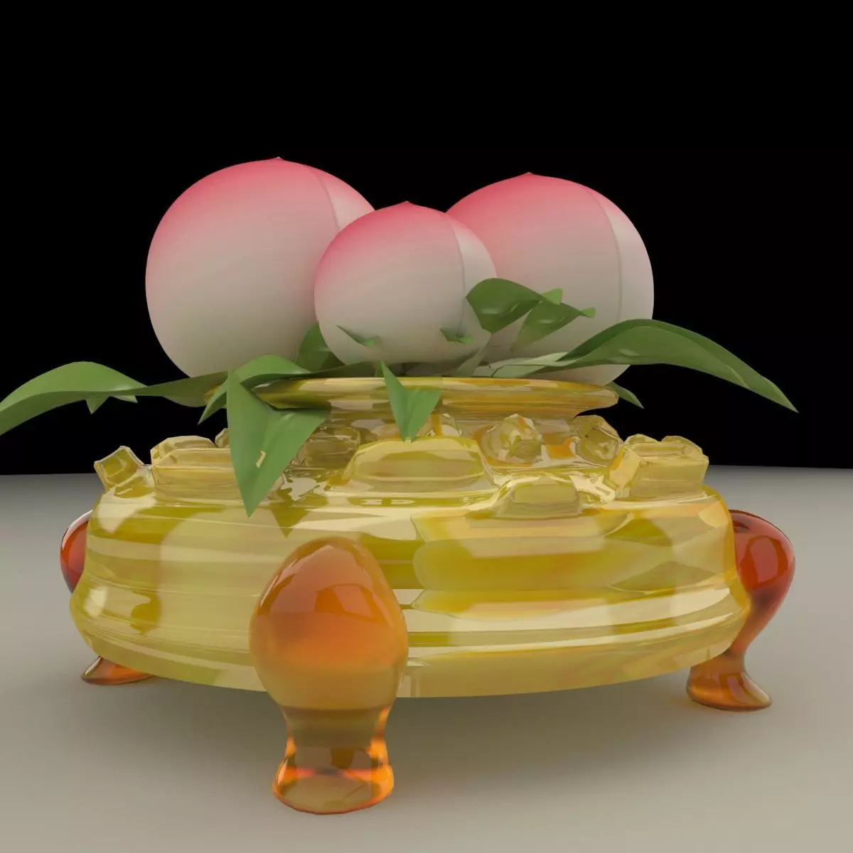 Chinese peach 3D model_0