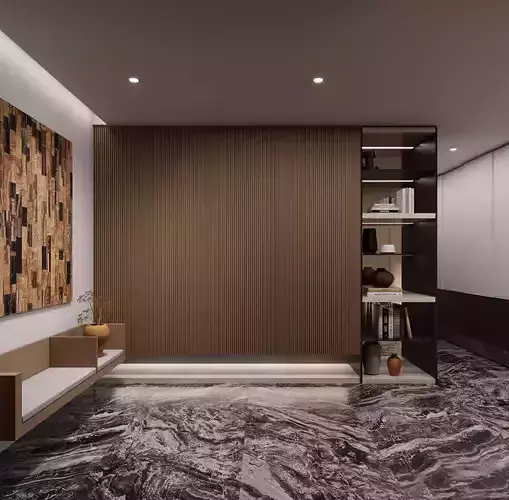 3D model of modern villa interior design