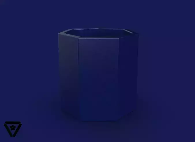 06 Heptagon Geometric Flower Pot V1 Diva 3D print model