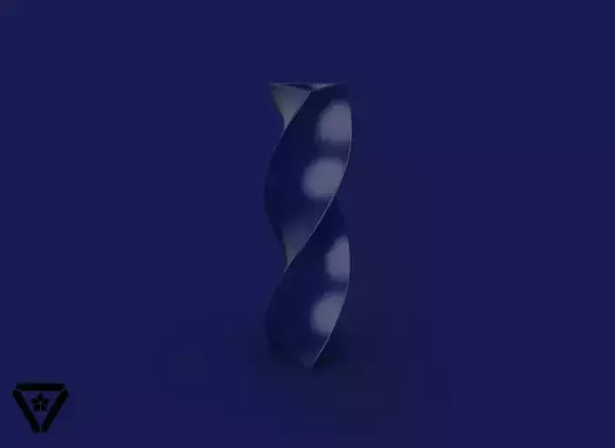 09 Triangle Spiral Geometric Vase Twist V1  Mina 3D print model