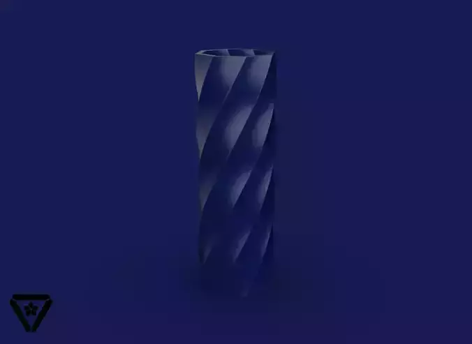 14 Octagon Twist Geometric Vase V1 Saffron 3D print model