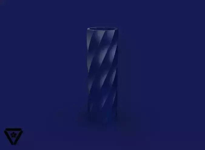 15 Nonagon Twist Geometric Vase V1 Hikari