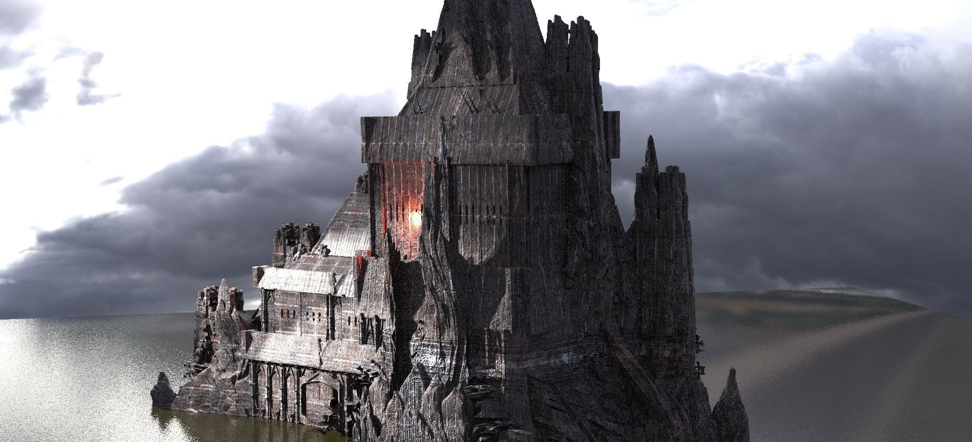 Ancient Stone dark Tower 2 3D model_1