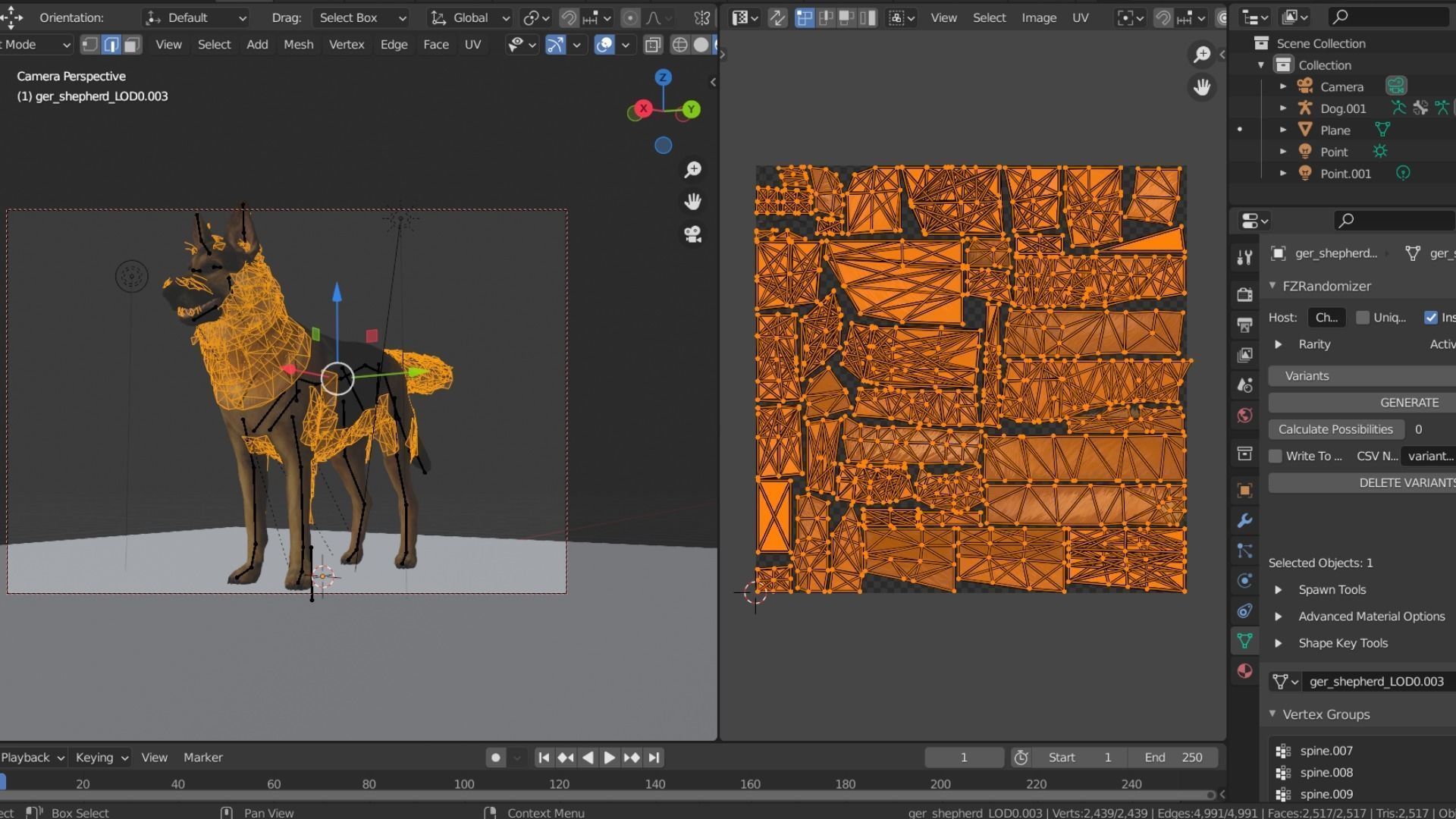German Shepherd Dog Rig Low-poly 3D model_5