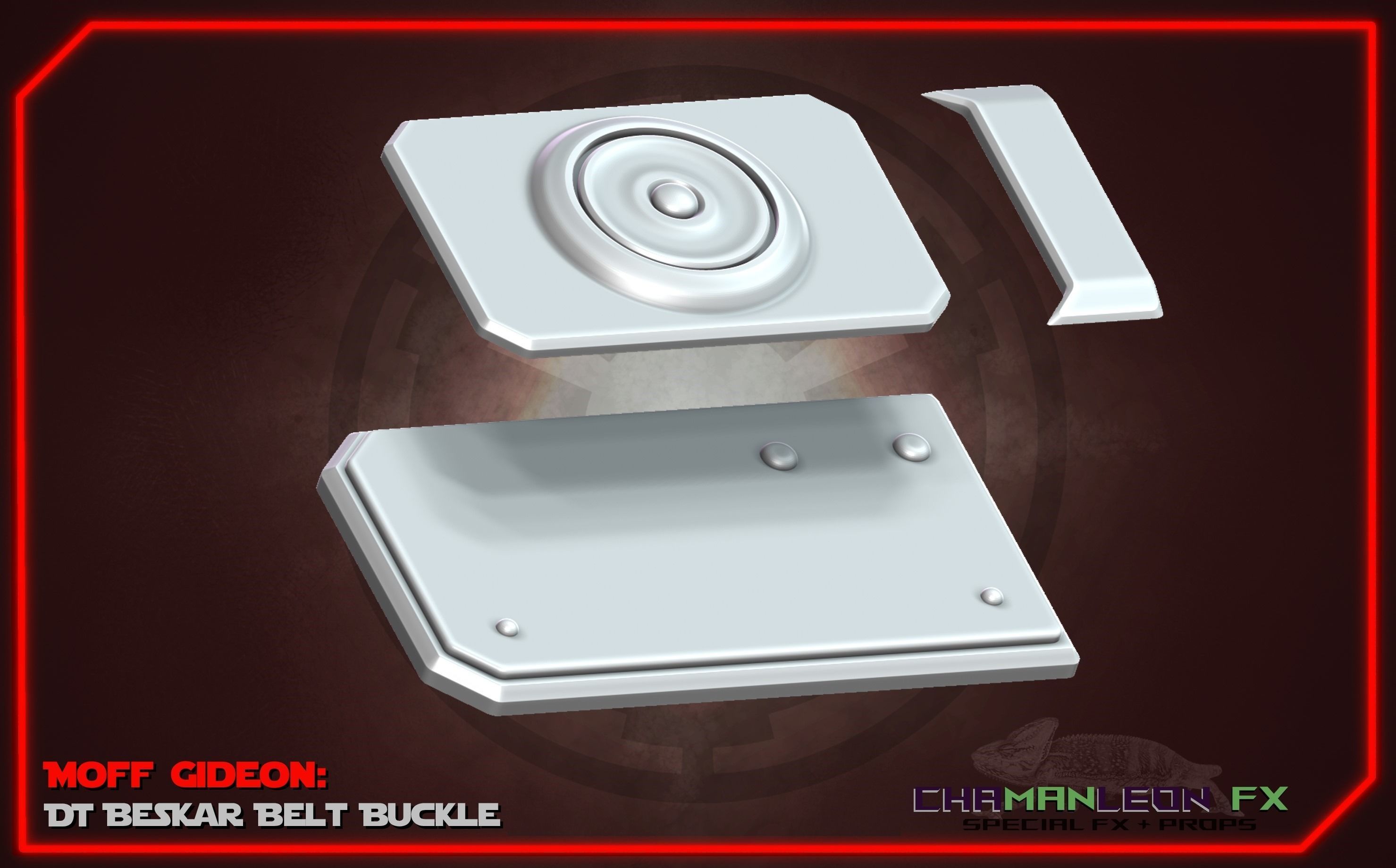 Moff Gideon Beskar Belt Buckle Mandalorian Cosplay 3d Print 3D print model_3